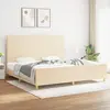 vidaXL Cadre de lit avec tête de lit Crème 200 x 200 cm Tissu