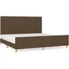 vidaXL Cadre de lit avec tête de lit Marron foncé 200x200 cm Tissu