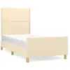 vidaXL Cadre de lit avec tête de lit Crème 90x190 cm Tissu