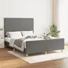 vidaXL Cadre de lit avec tête de lit Gris foncé 140x200 cm Tissu