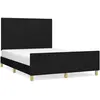 vidaXL Cadre de lit avec tête de lit Noir 140x200 cm Tissu