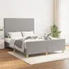 vidaXL Cadre de lit avec tête de lit Gris clair 140x200 cm