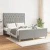 vidaXL Cadre de lit avec tête de lit Gris clair 140x190 cm Tissu