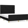 Cadre de lit avec tête de lit Noir 140x190 cm Tissu vidaXL - Noir