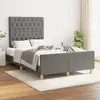 vidaXL Cadre de lit avec tête de lit Gris foncé 120x200 cm Tissu