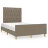 vidaXL Cadre de lit avec tête de lit Taupe 120x200 cm Tissu