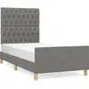 vidaXL Vidaxl Cadre De Lit Sans Matelas Gris Foncé 90x190 Cm Tissu