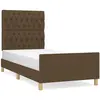 vidaXL Vidaxl Cadre De Lit Sans Matelas Marron Foncé 90x190 Cm Tissu