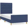 vidaXL Cadre de lit avec tête de lit Bleu 90x190 cm Tissu