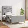 vidaXL Cadre de lit avec tête de lit Gris clair 90x200 cm Tissu
