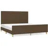 vidaXL Cadre de lit avec tête de lit marron foncé 160x200 cm Tissu
