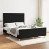 vidaXL Cadre de lit avec tête de lit Noir 140x200 cm Tissu