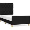 vidaXL Cadre de lit avec tête de lit Noir 100x200 cm Tissu