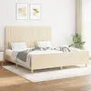 vidaXL Cadre de lit avec tête de lit Crème 180 x 200 cm Tissu