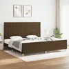 vidaXL Cadre de lit avec tête de lit marron foncé 200x200 cm Tissu