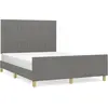 vidaXL Vidaxl Cadre De Lit Sans Matelas Gris Foncé 140x190 Cm Tissu