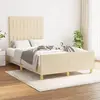 vidaXL Cadre de lit avec tête de lit Crème 120x200 cm Tissu