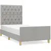 vidaXL Cadre de lit avec tête de lit Gris clair 80x200 cm Tissu