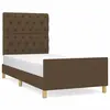 vidaXL Vidaxl Cadre De Lit Avec T?Te De Lit Marron Fonc? 80x200 Cm Tissu