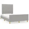 vidaXL Cadre de lit avec tête de lit Gris clair 120x200 cm Tissu