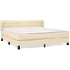 vidaXL Sommier à lattes de lit avec matelas Crème 180x200 cm Tissu