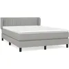 vidaXL Sommier à lattes de lit avec matelas Gris clair 140x190cm Tissu