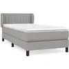 vidaXL Sommier à lattes de lit avec matelas Gris clair 90x200 cm Tissu
