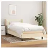 vidaXL Sommier à lattes de lit avec matelas Crème 90x200 cm Tissu