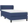 vidaXL Sommier à lattes de lit avec matelas Bleu 90x200 cm Tissu
