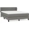 vidaXL Sommier à lattes de lit avec matelas Gris foncé 140x200cm Tissu