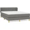 vidaXL Sommier à lattes de lit avec matelas Gris foncé 140x190cm Tissu