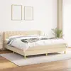 vidaXL Sommier à lattes de lit avec matelas Crème 160x200 cm Tissu
