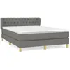 vidaXL Sommier à lattes de lit avec matelas Gris foncé 140x200cm Tissu