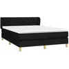 vidaXL Sommier à lattes de lit avec matelas Noir 140x200 cm Tissu