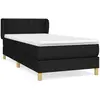 vidaXL Sommier à lattes de lit avec matelas Noir 90x200 cm Tissu