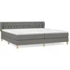 vidaXL Sommier à lattes de lit avec matelas Gris foncé 200x200cm Tissu