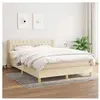 vidaXL Sommier à lattes de lit avec matelas Crème 140x190 cm Tissu