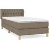 vidaXL Sommier à lattes de lit avec matelas Taupe 100x200 cm Tissu