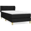 vidaXL Sommier à lattes de lit avec matelas Noir 90x200 cm Tissu