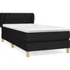 vidaXL Sommier à lattes de lit avec matelas Noir 100x200 cm Tissu