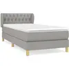 vidaXL Sommier à lattes de lit avec matelas Gris clair 90x200 cm Tissu