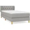 vidaXL Sommier à lattes de lit avec matelas Gris clair 80x200 cm Tissu