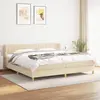 vidaXL Sommier à lattes de lit avec matelas Crème 200x200 cm Tissu