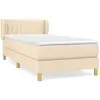 vidaXL Sommier à lattes de lit et matelas Crème 90x190 cm Tissu