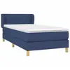 Non communiqué vidaXL Sommier à lattes de lit avec matelas Bleu 90x190 cm Tissu