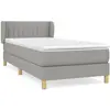 vidaXL Sommier à lattes de lit avec matelas Gris clair 90x200 cm Tissu
