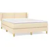 vidaXL Sommier à lattes de lit avec matelas Crème 140x190 cm Tissu