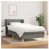 vidaXL Sommier à lattes de lit avec matelas Gris foncé 80x200 cm Tissu