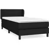 vidaXL Sommier à lattes de lit avec matelas Noir 90x200 cm Tissu