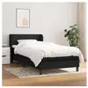 vidaXL Sommier à lattes de lit avec matelas Noir 90x190 cm Tissu